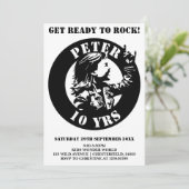 Rock 'n' Roll Boys' Birthday Party Einladungskarte Einladung (Stehend Vorderseite)