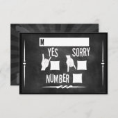 Rock n' Roll Chalkboard Wedding RSVP Karte (Vorne/Hinten)
