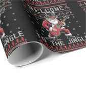 Rock n Roll Christmas Rocker Santa Ugly Christmas Geschenkpapier (Rolleneckpunkt)