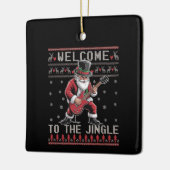 Rock n Roll Christmas Rocker Santa Ugly Christmas  Keramikornament (Links)