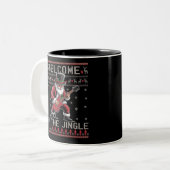 Rock n Roll Christmas Rocker Santa Ugly Christmas  Zweifarbige Tasse (Vorderseite Links)
