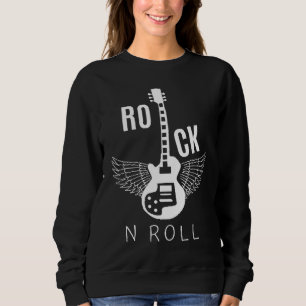 Rock N Roll E-Gitarre Flügel Rockfans Jungen Sweatshirt