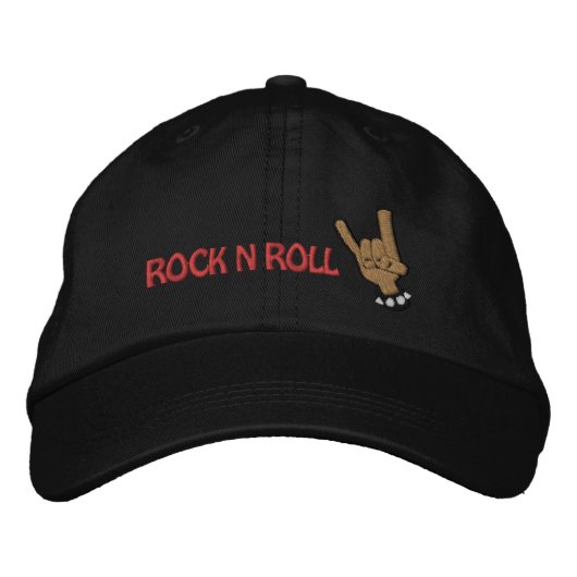 ROCK N ROLL Embroidered Hat Bestickte Baseballkappe (Vorderseite)