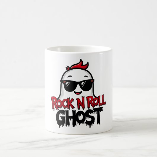 Rock N Roll Ghost Mug, Fun Halloween Graphic T Kaffeetasse (Mittel)