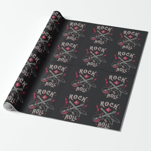 Rock n Roll Gitarre Geschenkpapier (Ungerollt)