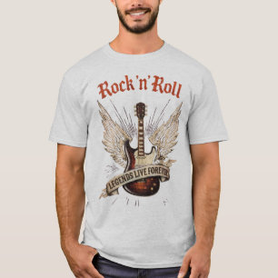 Rock n Roll Gitarrenlegenden leben ewig T-Shirt