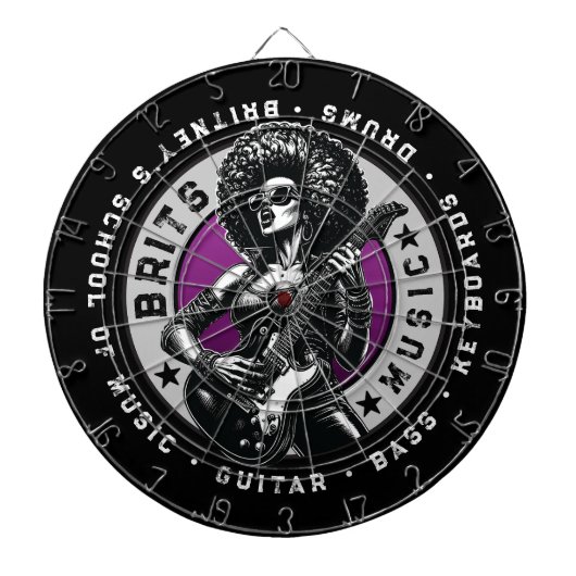 Rock ’n’ Roll Graphic - Music School Design Dartscheibe (vorne)