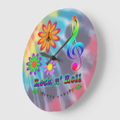 Rock n' Roll Große Wanduhr (Winkel)