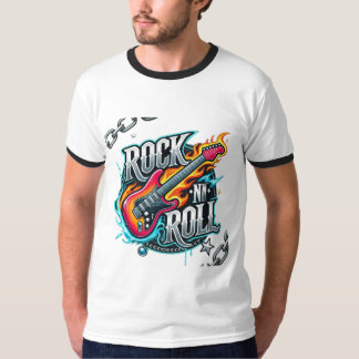 Rock N Roll Grunge Typografie T-Shirt