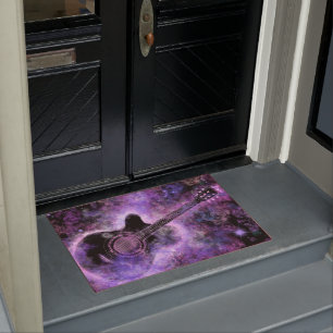 Rock N Roll Guitar Doormat Purple - Rock Music Fußmatte