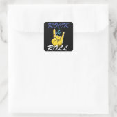 Rock ’n’ Roll-Handzeichen Quadratischer Aufkleber (Tasche)