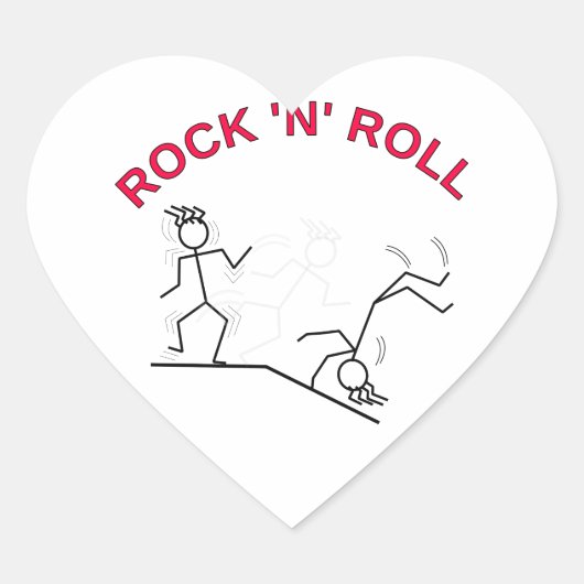 Rock 'N' Roll Herz-Aufkleber (Vorderseite)