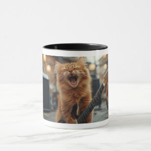 Rock N Roll Ingwer Gitarre Katze Rockstar Tasse