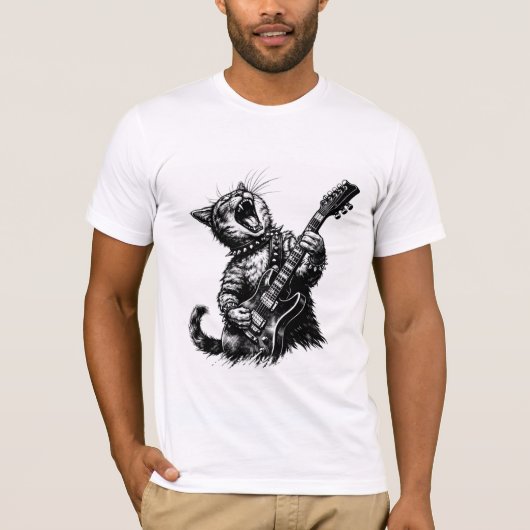 Rock n Roll Katze T-Shirt (Vorderseite)