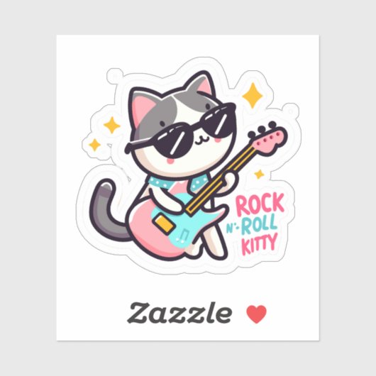 Rock 'n roll Katzen Aufkleber (Blatt)