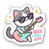 Rock 'n roll Katzen Aufkleber (Vorderseite)