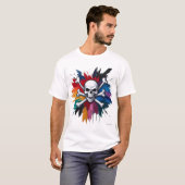 Rock 'n' Roll Mural Skull T-Shirt (Vorne ganz)