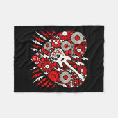 Rock N Roll Music Heart Valentine Rock Music Women Fleecedecke (Vorderseite (Horizontal))