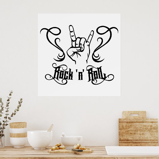Rock 'n' Roll Music Symbol Poster (Küche)