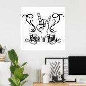 Rock 'n' Roll Musik-Symbol Poster (Heimbüro)