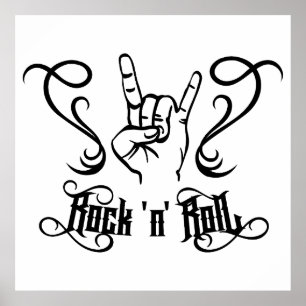 Rock 'n' Roll Musik-Symbol Poster