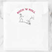 Rock 'N' Roll Ovaler Aufkleber (Tasche)
