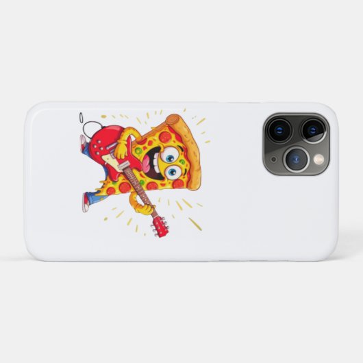 **Rock ’n’ Roll Pizza – Funny Guitar-Playing Slice Case-Mate iPhone Hülle (Rückseite (Horizontal))