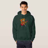 **Rock ’n’ Roll Pizza – Funny Guitar-Playing Slice Hoodie (Vorne ganz)