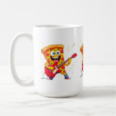 **Rock ’n’ Roll Pizza – Funny Guitar-Playing Slice Kaffeetasse (Links)