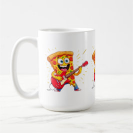**Rock ’n’ Roll Pizza – Funny Guitar-Playing Slice Kaffeetasse