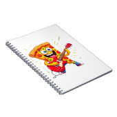 **Rock ’n’ Roll Pizza – Funny Guitar-Playing Slice Notizblock (Rechte Seite)