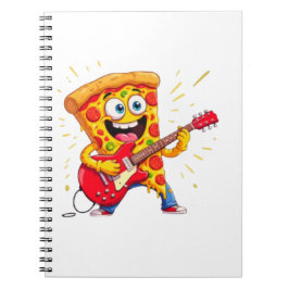 **Rock ’n’ Roll Pizza – Funny Guitar-Playing Slice Notizblock