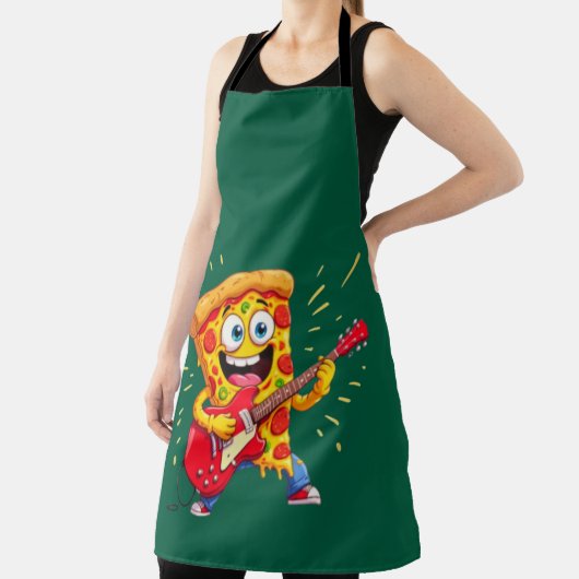 **Rock ’n’ Roll Pizza – Funny Guitar-Playing Slice Schürze (InSitu)