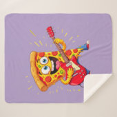**Rock ’n’ Roll Pizza – Funny Guitar-Playing Slice Sherpadecke (Vorderseite (Horizontal))