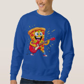 **Rock ’n’ Roll Pizza – Funny Guitar-Playing Slice Sweatshirt (Vorderseite)