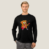 **Rock ’n’ Roll Pizza – Funny Guitar-Playing Slice Tri-Blend Shirt (Volle Vorderseite)