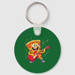 **Rock ’n’ Roll Pizza – Lustige Gitarre spielende  Schlüsselanhänger