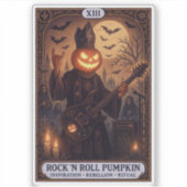 Rock ’N Roll Pumpkin Die-Cut Sticker - Tarot Card (Vorderseite)