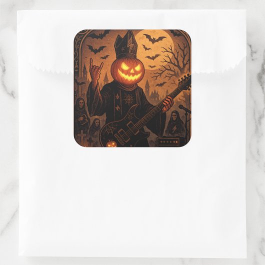 Rock ’N Roll Pumpkin Sticker - Gothic Tarot Card (Tasche)