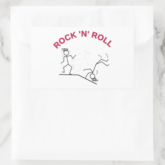 Rock 'N' Roll Rechteckiger Aufkleber (Tasche)