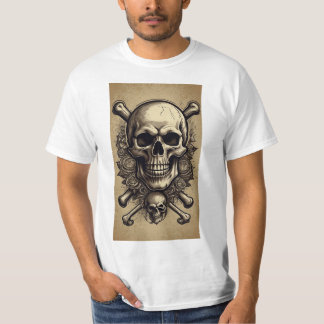 Rock 'n' Roll Revival: Vintage Skull & Crossbones T-Shirt