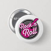 Rock N Roll Rockabilly-Schallplattendesign Button (Vorne & Hinten)