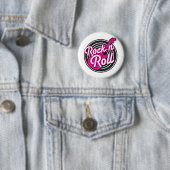 Rock N Roll Rockabilly-Schallplattendesign Button (Beispiel)