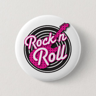 Rock N Roll Rockabilly-Schallplattendesign Button