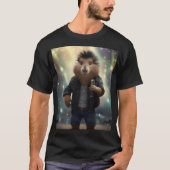"Rock 'n' Roll Rodent: The Mohawk Capybara Rocksta T-Shirt (Vorderseite)