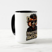 Rock-n-Roll Roter Panda Pawsitiv Großartig Tasse (Vorderseite Links)