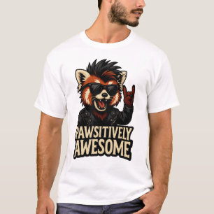 Rock-n-Roll Roter Panda Pfotenmäßig Großartig T-Shirt