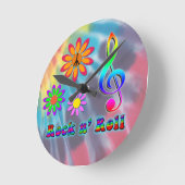 Rock n' Roll Runde Wanduhr (Winkel)