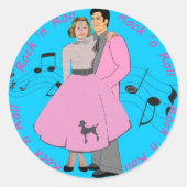 Rock ' n Roll Runder Aufkleber (Vorderseite)