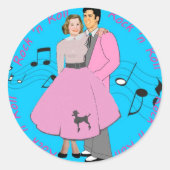 Rock ' n Roll Runder Aufkleber (Vorderseite)